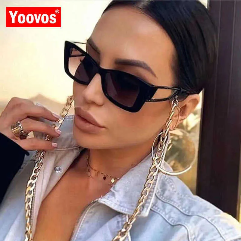 Yoovos moda cateye güneş gözlükleri kadınlar vintage marka lüks güneş gözlükleri erkekler klasik büyük çerçeve gafas kare seksi lentes de sol230328