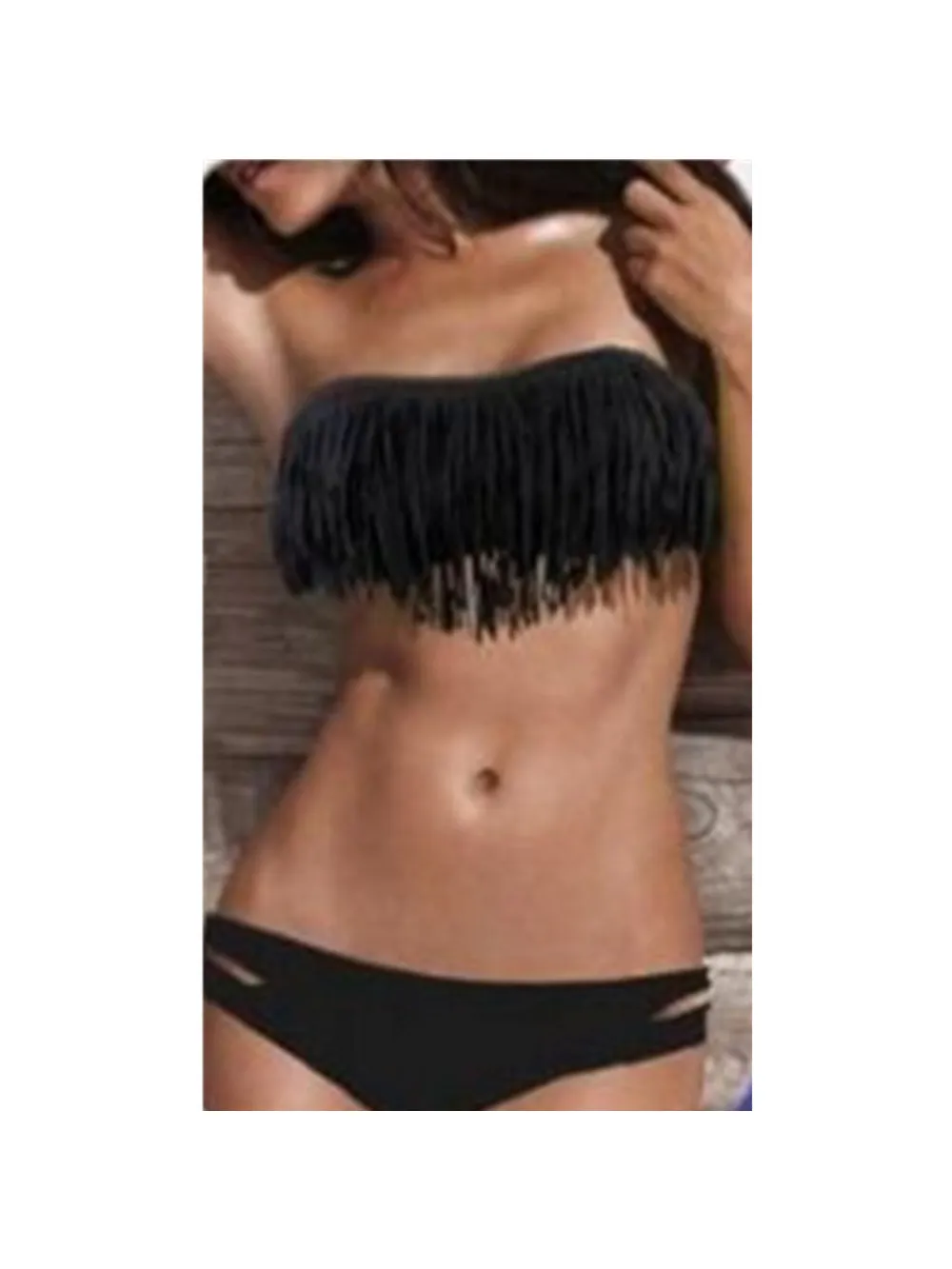 Women's Swimwear fashion sexy tassels multicolor bikini swimsuit solid color split ladies Bikini 230328