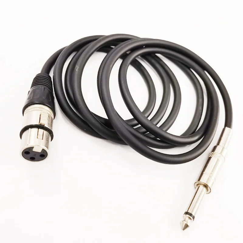 Câbles audio, 1/4 '' 6,35 mm mono mâle à xlr 3pin femelle du connecteur d'extension de microphone audio environ 2 m / 1pcs