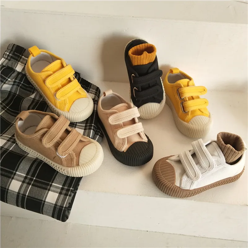 Första vandrare barn canvas skor småbarn spädbarn pojkar sneakers flickor godis färg casual baby barn andningsbar fritid mjuk 230328