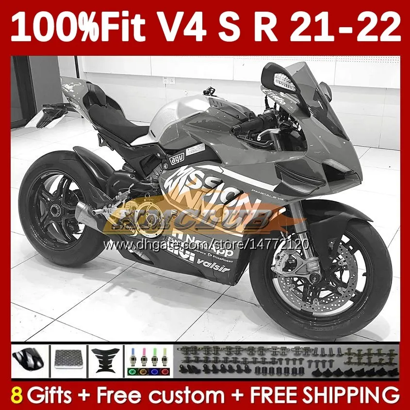 Motocyklowe nadwozie dla Ducati Street Fighter Panigale V4S V4R V 4 V4 S R 21 22 2021 2022 Body 167NO.95 V-4S V4-R V-4R V4-S 2018-2022 Firma Fairings Fairing Grey Stock