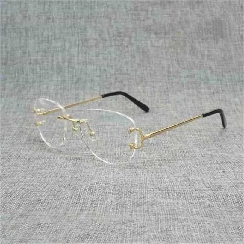 I migliori occhiali da sole firmati di lusso 20% di sconto Occhiali da vista vintage senza montatura quadrati trasparenti da uomo con filo ovale Montatura in metallo ottico Occhiali oversize da donna per la lettura di Oculos