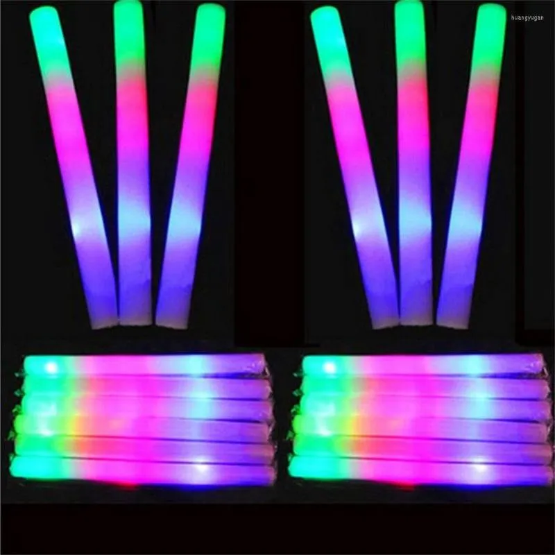 Party Decoration 5/12pcs LED Colorful Glow Foam Sponge Sticks Glowsticks Light Stick Concert Birthday Club Supplies