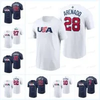 USA Baseball 2023 WBC World Baseball Classic T-Shirt 27 Mike Trout Trea Turner Kyle Tucker Pete Alonso Tim Anderson Nolan Arenado Paul Golds