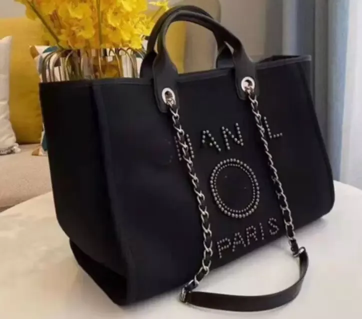 جديد مصمم حقائب التسوق حقائب اليد بيرل بيتش حقيبة قماش محمولة عالية السعة أزياء الاتجاه المرأة حقيبة