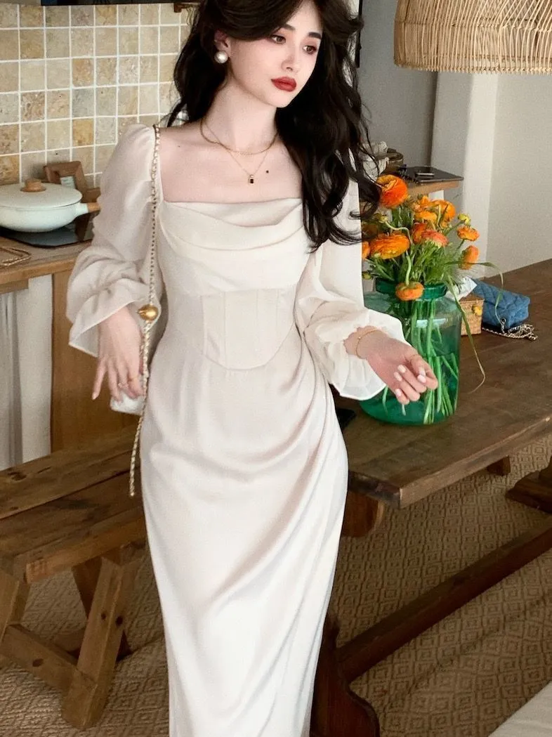 Elegant Puff Sleeve Midi Corset Dress For Women,... From Kong01, $25.54 In  Bulk | DHgate.Com