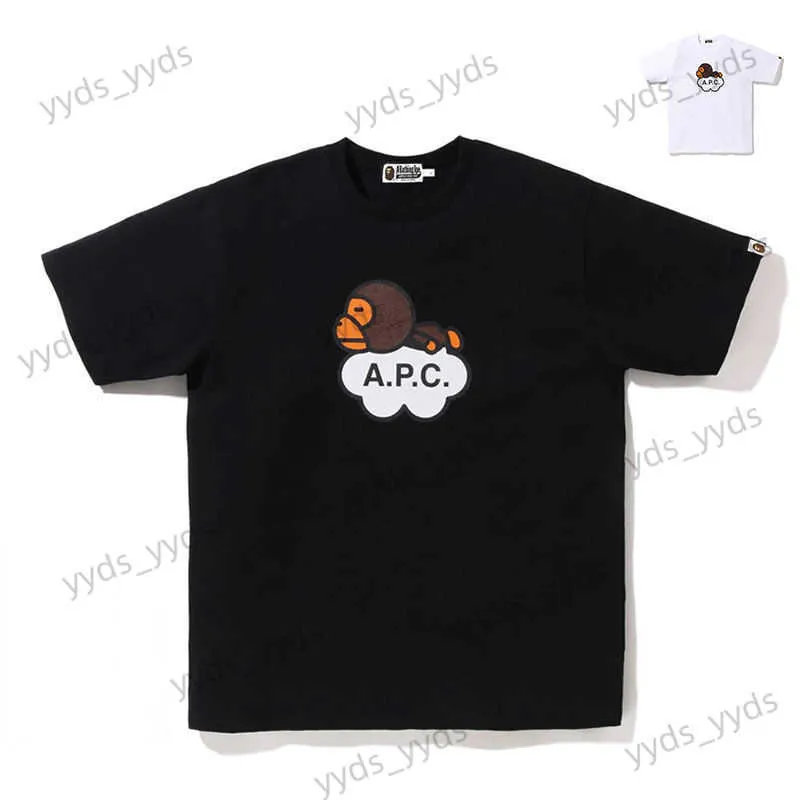 T-shirt da uomo 2023 New T-shirt a maniche corte APE Lettera Cartoon Little Ape Lover T-shirt girocollo allentata Abbigliamento da uomo T230328