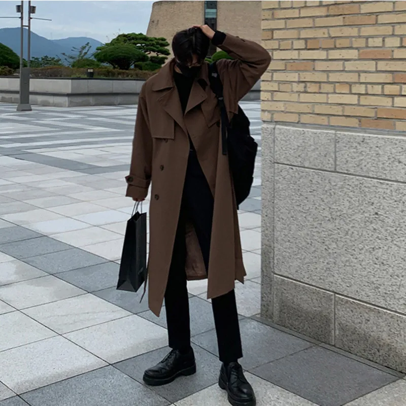 Trench coat korean male sale