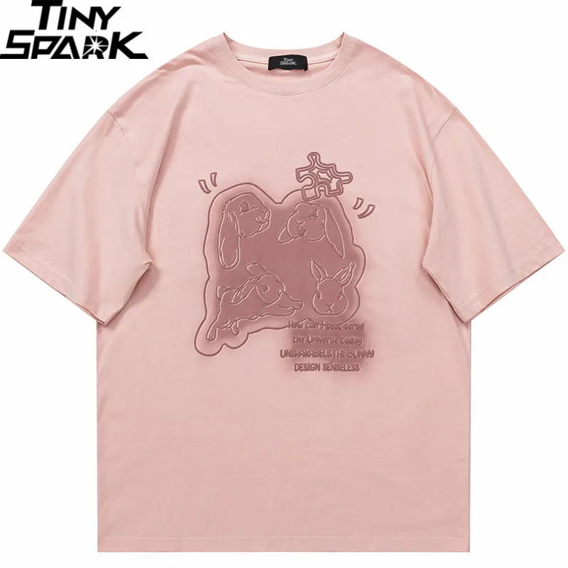 Męskie koszulki męskie Tshirt streetwear puzzle graficzna T-shirt bawełny miękki lato harajuku t-koszulka unisex hip hop top tees czarny róż 230327