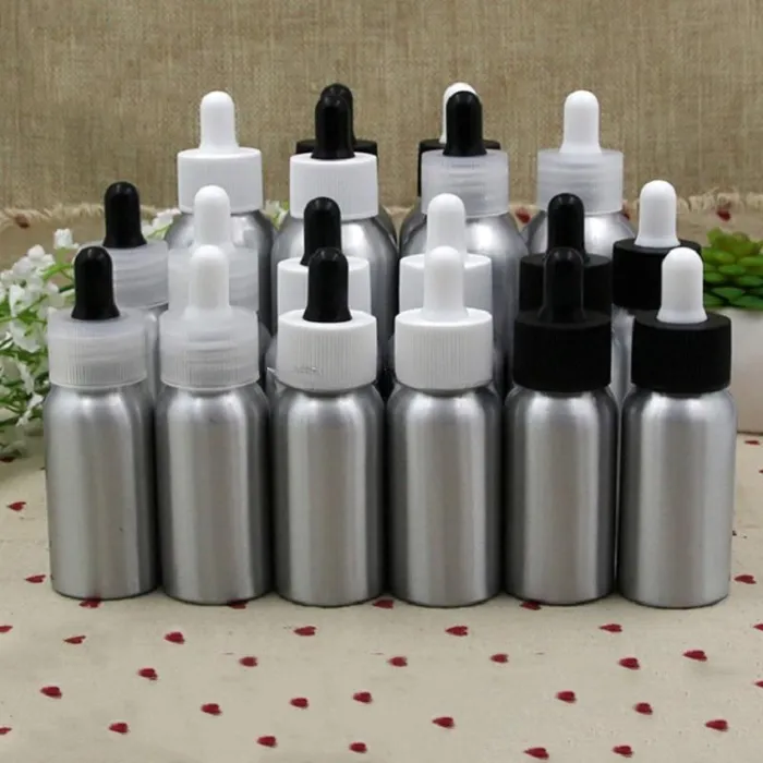 30ML 50ML 100ML Aluminum e Liquid Reagent Pipette Bottles Eye Dropper Aromatherapy  Oils Perfumes bottles