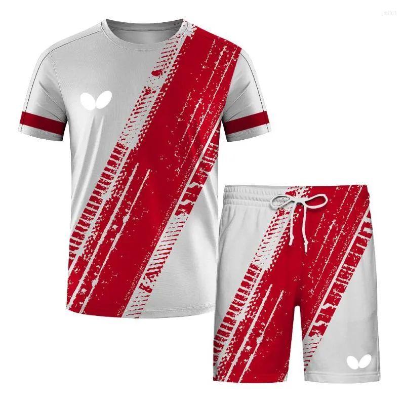 Tracksuits voor heren mannen tafel tennis set shirt en shorts badminton shirts snel droge ademende sport oversized kleding