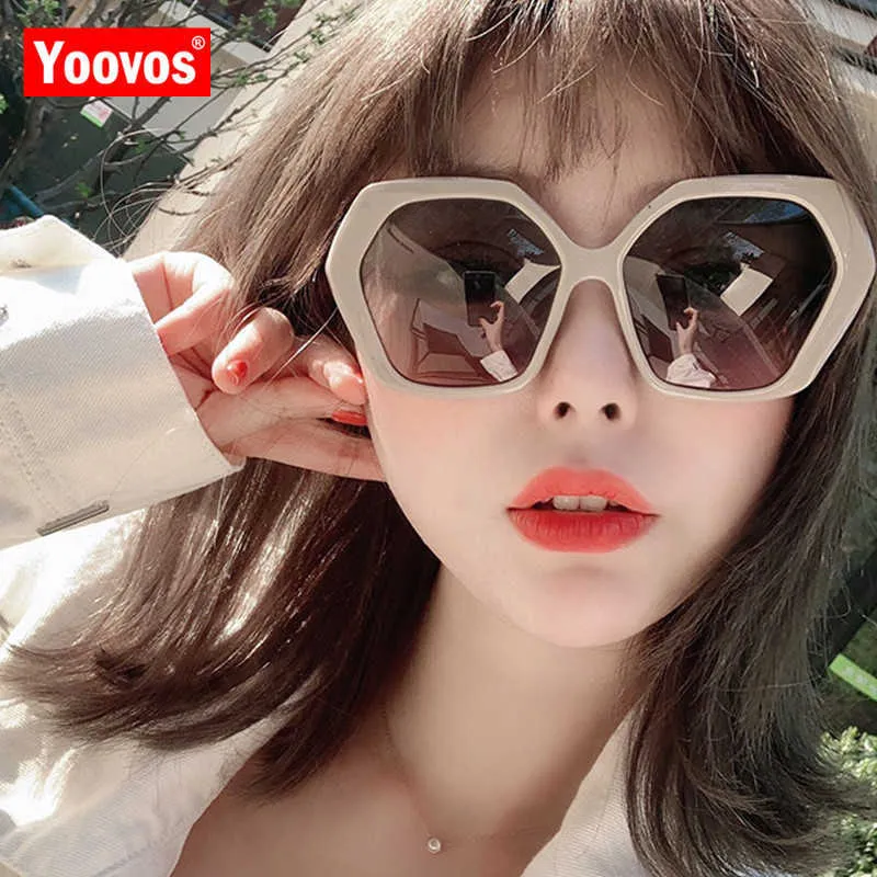 Yoovos Ogólne okulary przeciwsłoneczne Kobiety 2023 Retro Polygon Mirror Metalowe okulary przeciwsłoneczne Vintage Designer Lunette de Soleil Femme230328