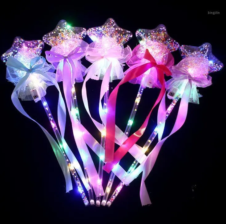 Party Decoration LED Light Sticks Clear Ball Star Shape Flashing Glow Magic Wands For Birthday Wedding Decor Pink Blue Purple 20pcs/lot