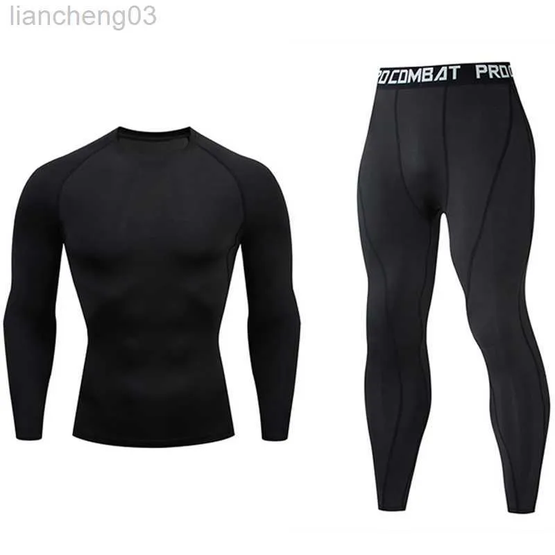 Herren-Trainingsanzüge, Herren-Fitness-Bekleidung, Jogging-Anzug, Kompressions-MMA-Rashgard, lange Unterhosen für Männer, Thermo-Unterwäsche, Winter, erste Schicht, Sportanzug, 4XL W0328