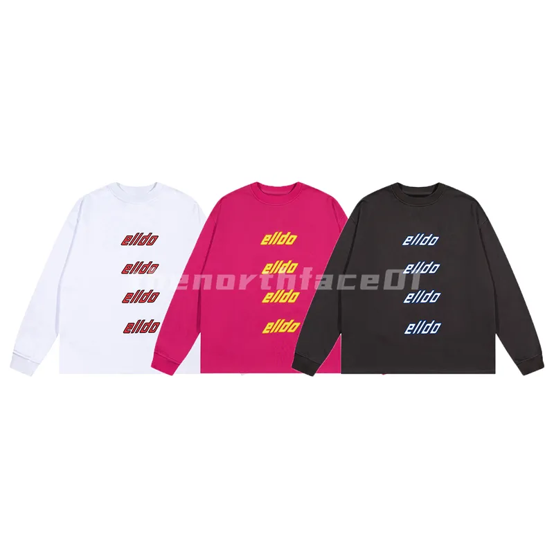 Felpa a maniche lunghe da uomo di lusso Felpa con stampa a lettere con schermo proiettile Felpa con stampa girocollo di marca di moda Pullover da donna Top nero bianco rosa