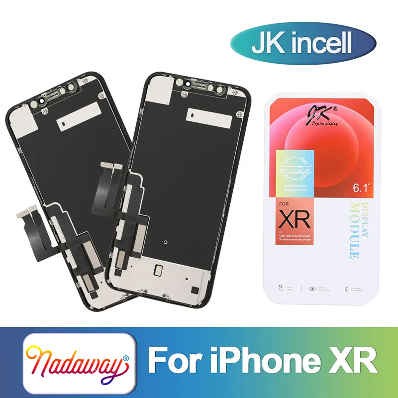 JK Incell dla iPhone XR LCD wyświetlacz Digitizer Digitizer Screen Wymiana z tylną płytą