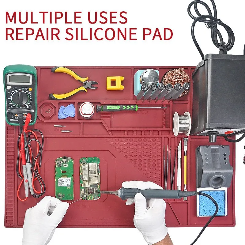 Anti-Heat Silicone Pad Soldering Cell Phone Repair Platform Desk Mat for  BGA Heat Insulation Silicone