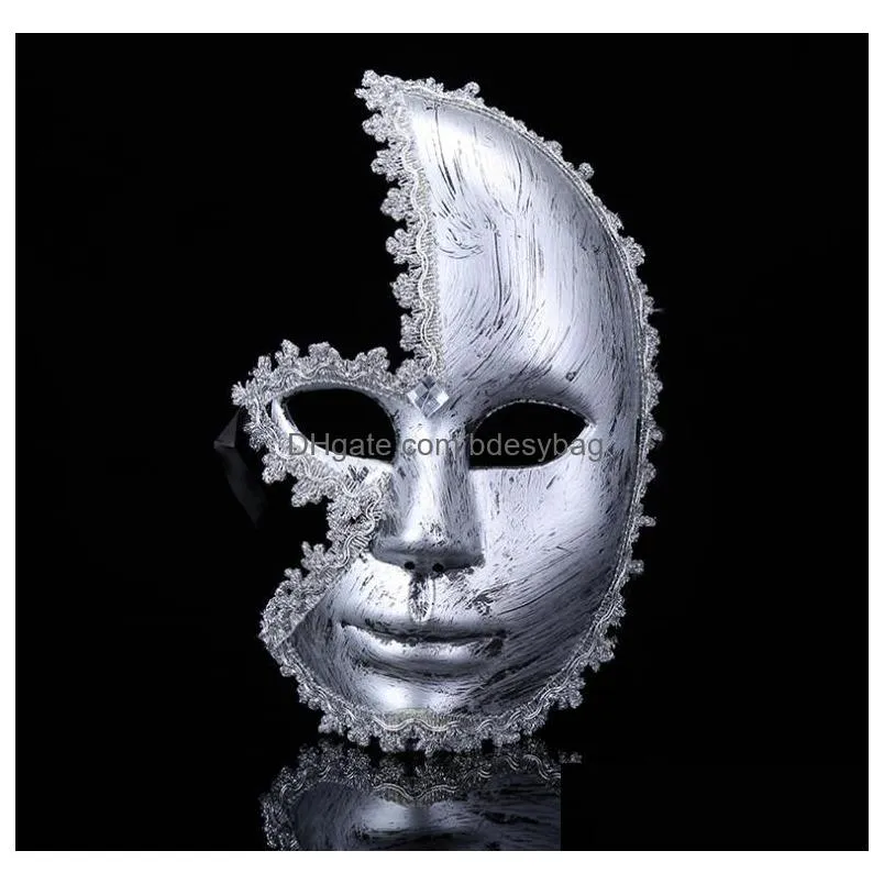new lovely men burnished antique silver/gold venetian mardi gras masquerade party ball mask gb1021