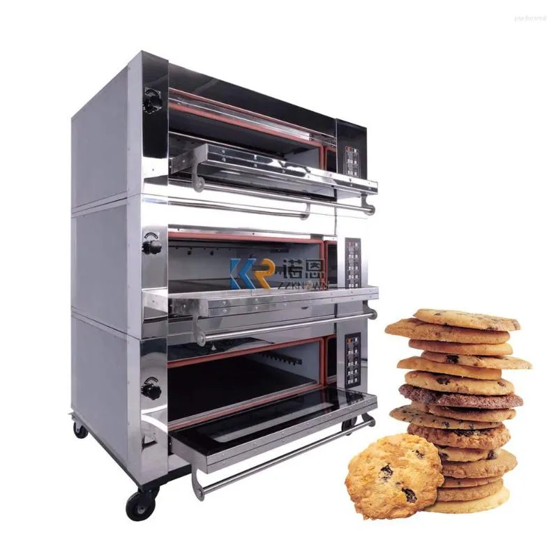 Elektriska ugnar Bakery Bakning Oven Equipment Bread Commercial Pizza Cake 3 Deck 6 Magasy
