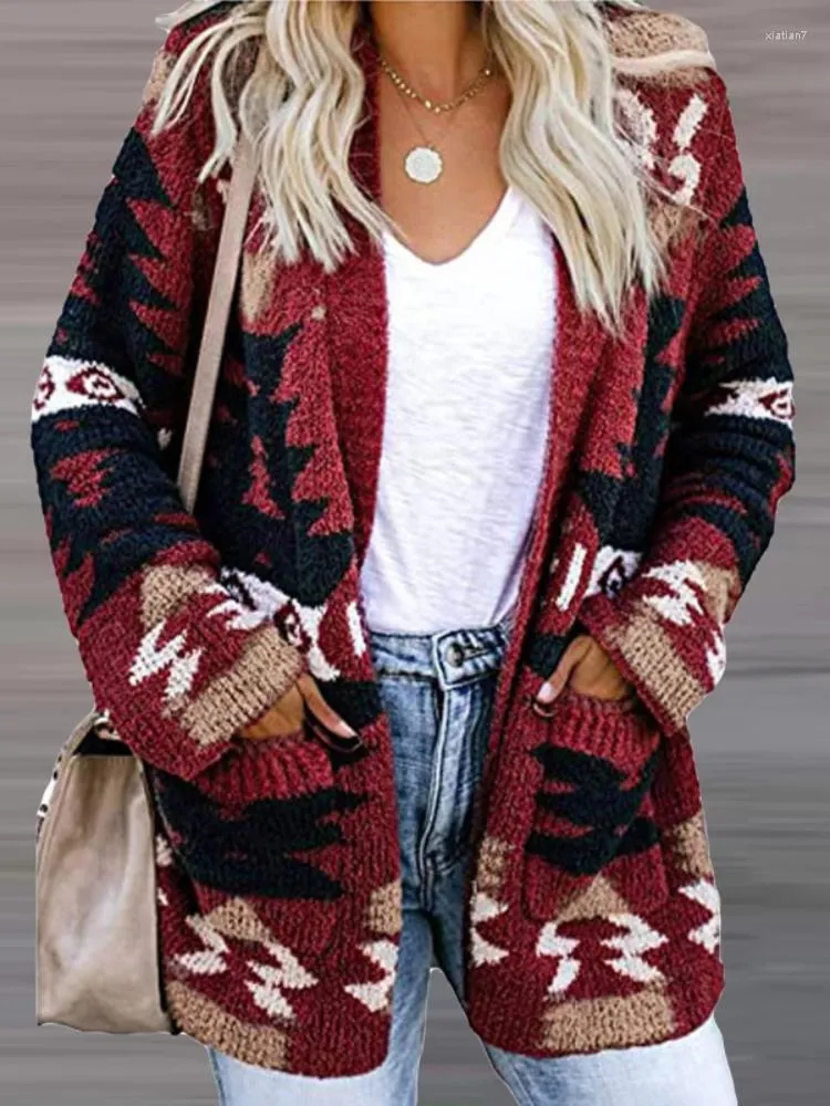여자 니트 여자 할로윈 느슨한 스웨터 크리스마스 프린트 니트 가디건 레이디스 홀리데이 의상 v 넥 롱 슬리브 재킷