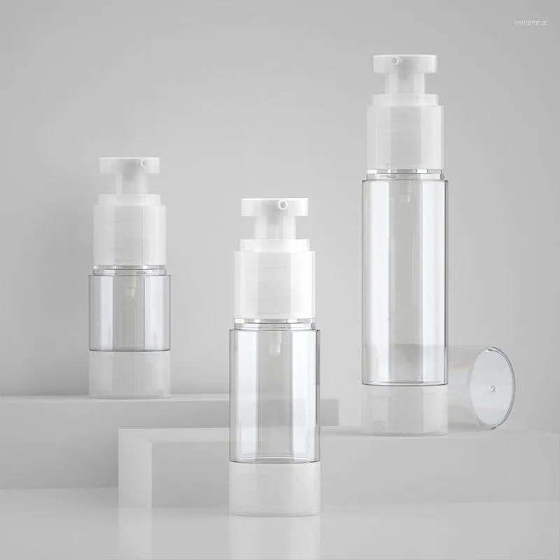 Storage Bottles 15ML 30ML 50ML Airless Vacuum Lotion Bottle With Transparent Pump Used For Cosmetic Container