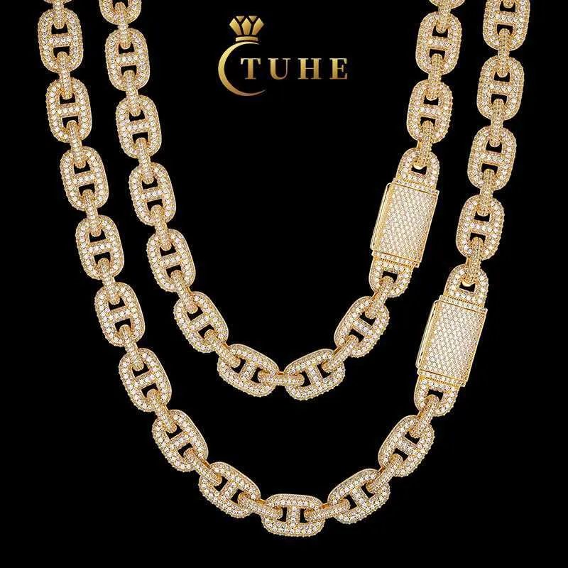 Iced Out Thorns Cuban Link Chain Silver Mens Gold Chains Necklace