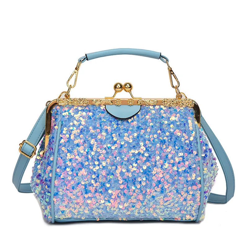 Borsa a tracolla da donna di design di lusso Borsa a tracolla da donna di marca Borsa a tracolla in pelle retrò stile Europa Borsa da donna alla moda con paillettes