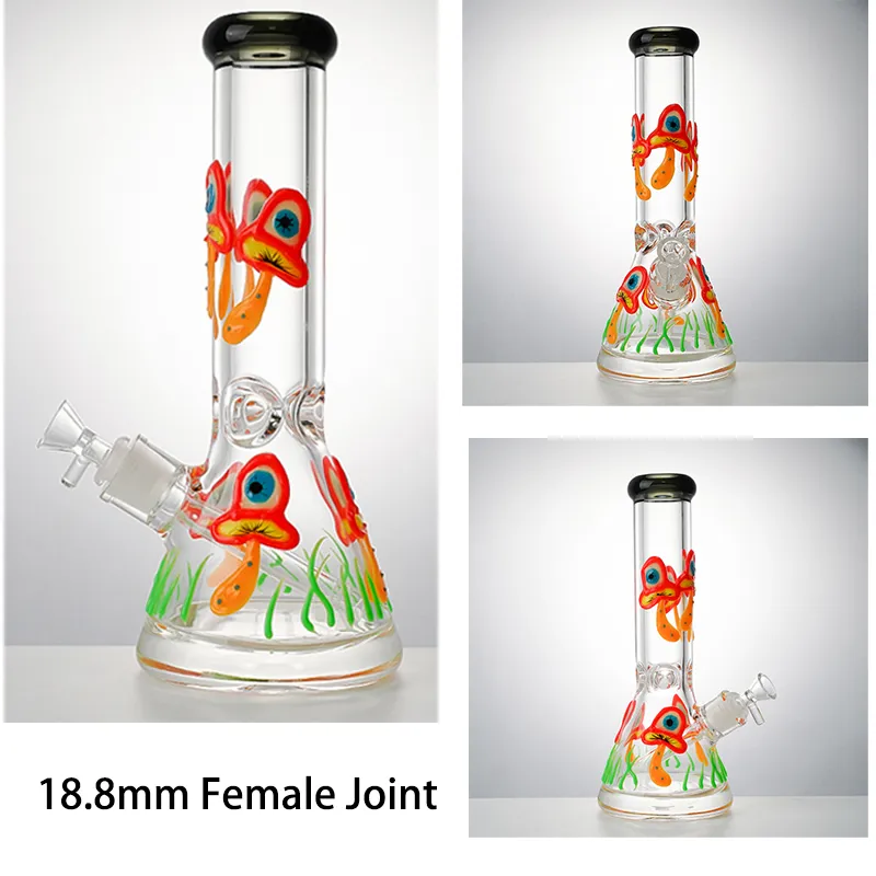 W GADE HOAKAHS proste rurkę szklane Bongs w ciemnym 5 mm o grubości grzybowej rury wodne zlewka Bong rozproszony Downstem Oil Rigs 18 mm żeński staw z miską 11 cali