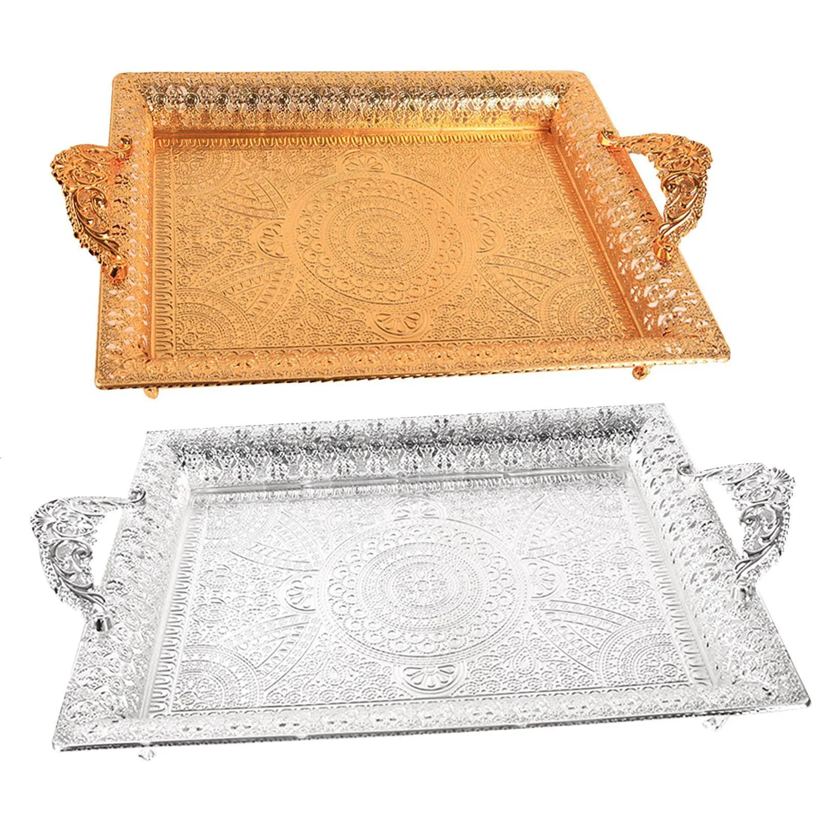 Multifunctional Serving Tray, Fruit Plate Dishes Platter Vanity Tray Decorative Tray Jewelry Tray for Dressing Room Office Decor