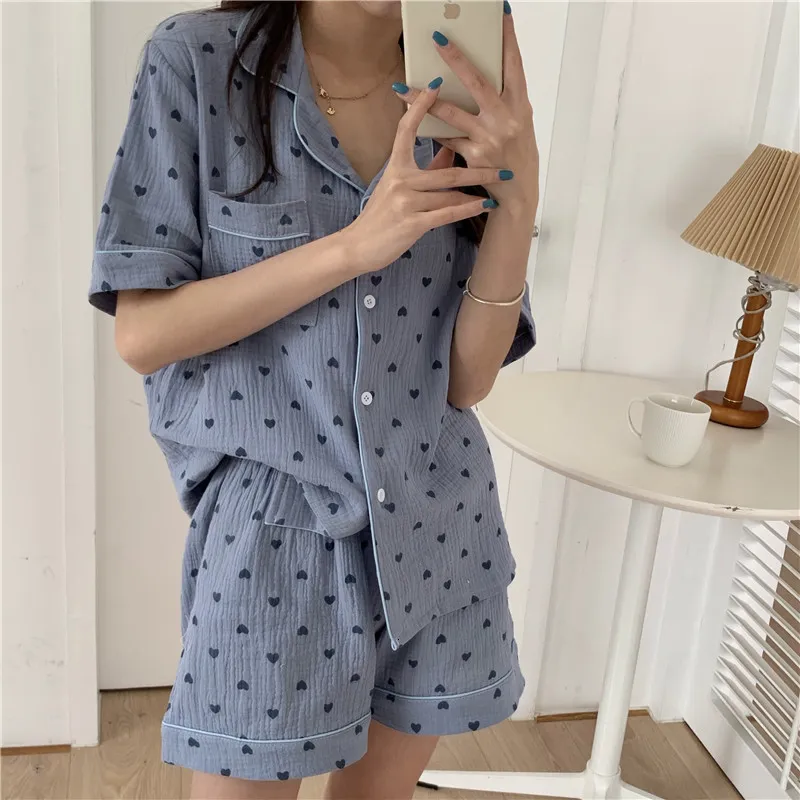 Love heart pyjama set sale