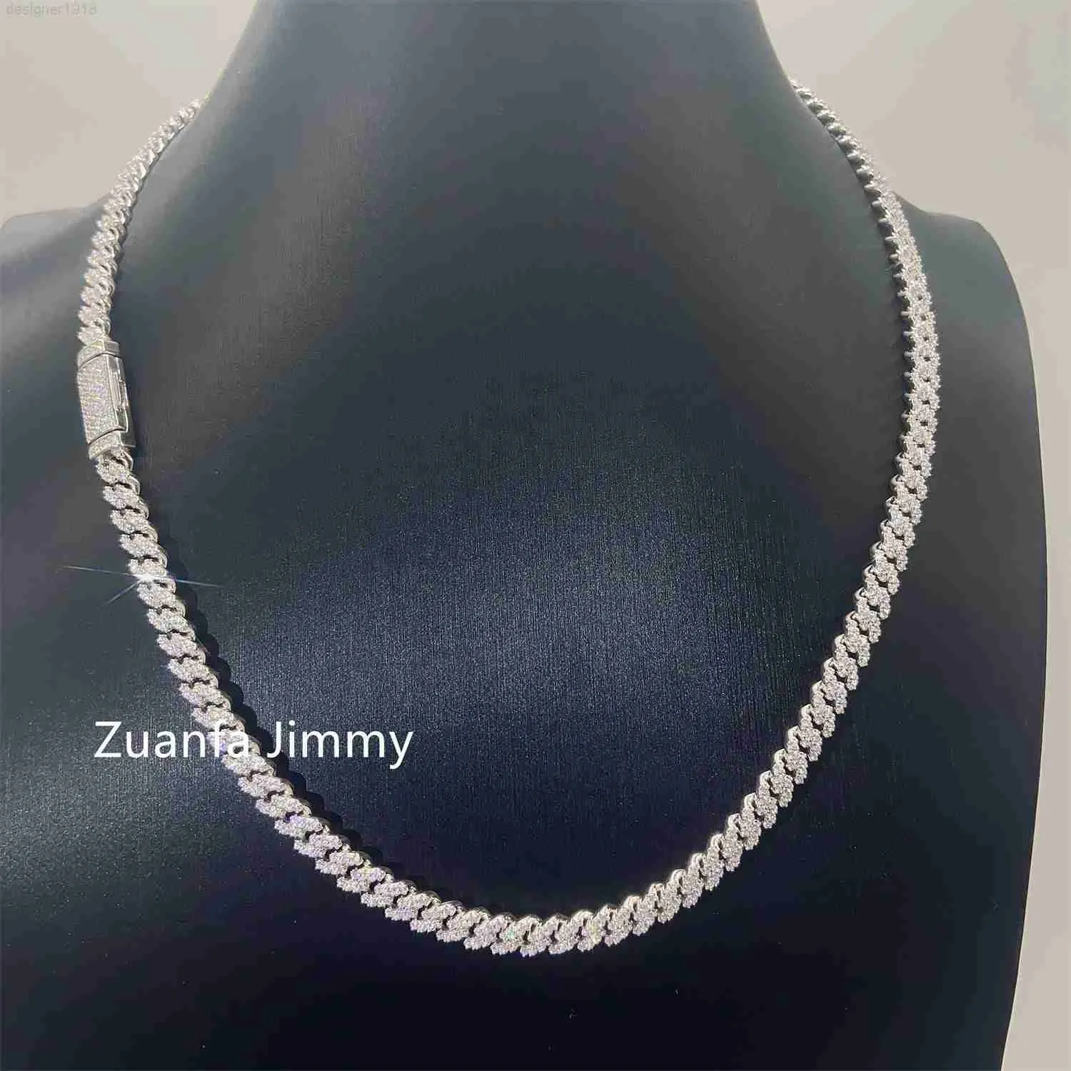 Premium Moissanite Cuban Link Chain 925 Silver, Diamond Tester