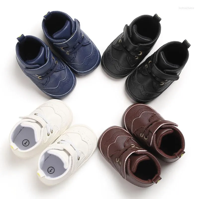 Zapatos atléticos Infant Boys Girls High-Top Tobillo Zapatillas Deporte Antideslizante Suela suave Nacido Primeros caminantes Zapatos1