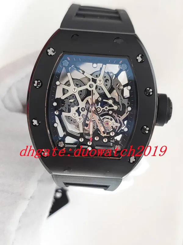 Mann Uhren Verkauf mechanische Armbanduhr Version Skelett Zifferblatt Japan Miyota automatische schwarze Kautschukband Sportuhren Uhrwerk