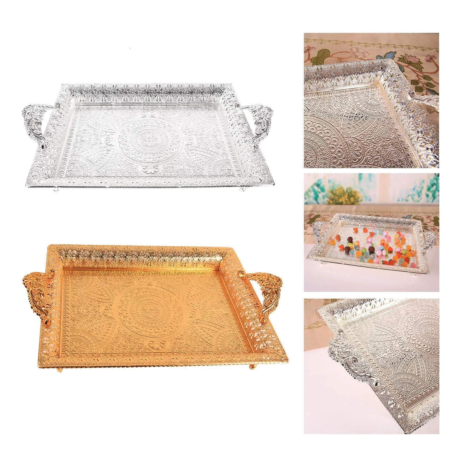 Multifunctional Serving Tray, Fruit Plate Dishes Platter Vanity Tray Decorative Tray Jewelry Tray for Dressing Room Office Decor