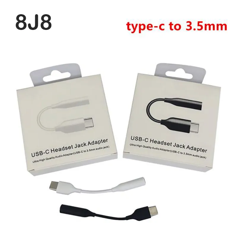 Adapters Type-C USB-C-kablar MANA till 3,5 mm hörlurkabeladapter Aux Audio Female Jack för Samsung Note 10 20 Plus JTD