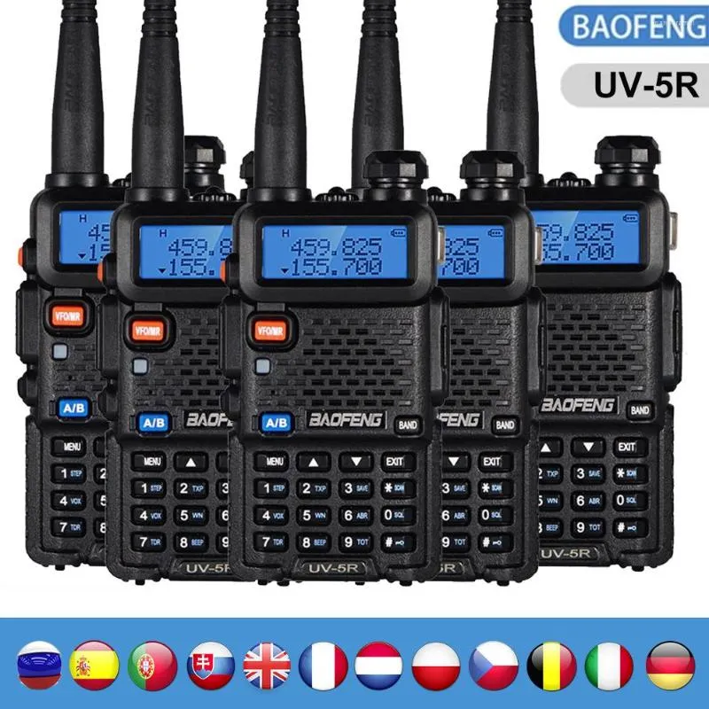 Walkie Talkie 5 Units BoaFeng UV 5R Powerful 8 WaTwo-way Radio Station Dual Band VHF/UHF HF Transceiver For Hunting 10 KM