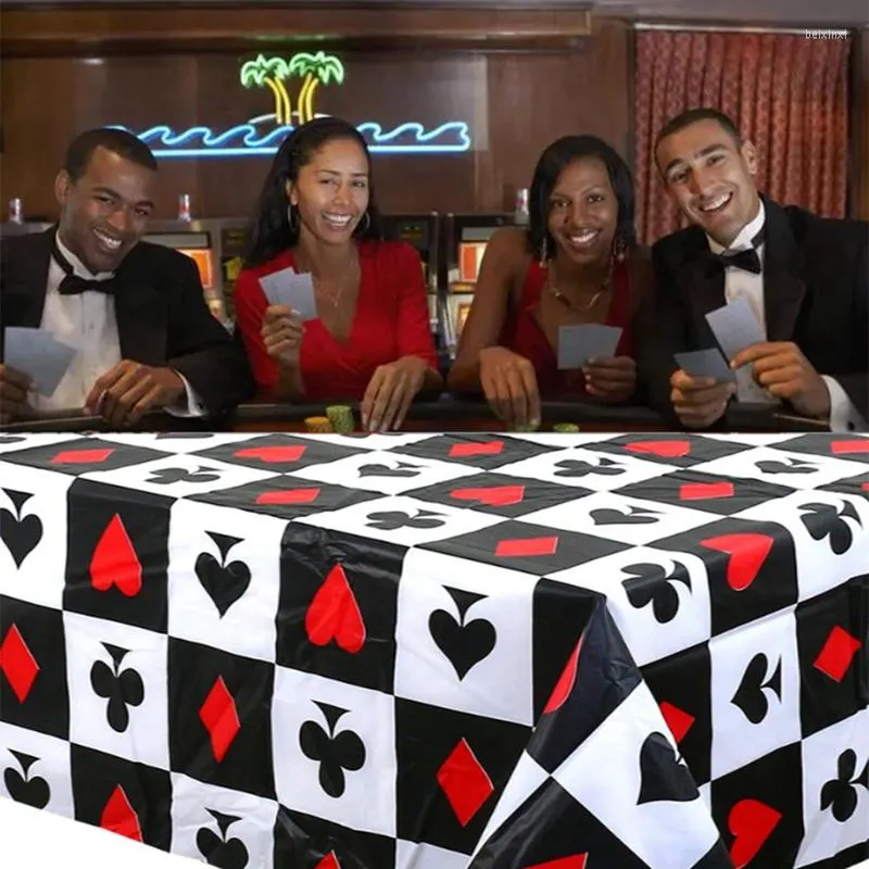 Table Cloth 3 Piece Tablecloth Poker Casino Party Football Baseball Rugby 54 Inch X 108