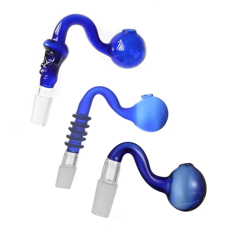 Hot Selling Smoking Piece Glass Oil Burner Pipe 10mm 14mm 18mm Manlig Kvinnlig bubblare Banger Oil Nail för Bubbler Dab Rig Bong 3 Style Mix Order