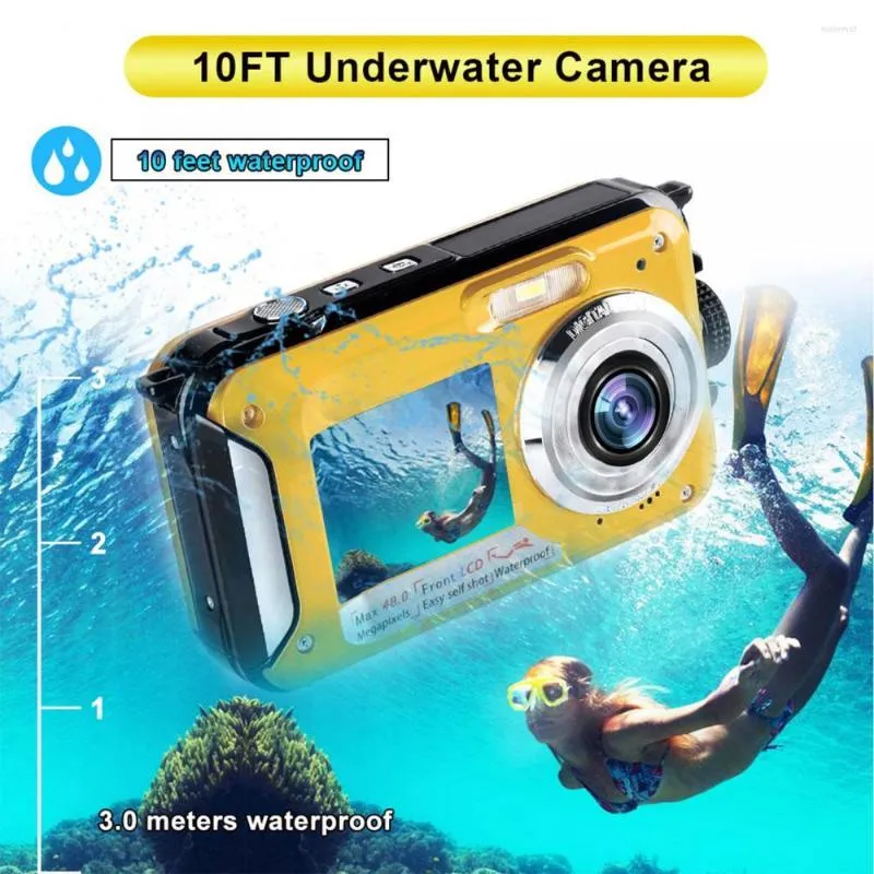 Videocamere Fotocamera digitale Impermeabile Anti-shake Per il nuoto Videoregistratore 650mah Registrazione Dv subacquea 1080p Full Hd