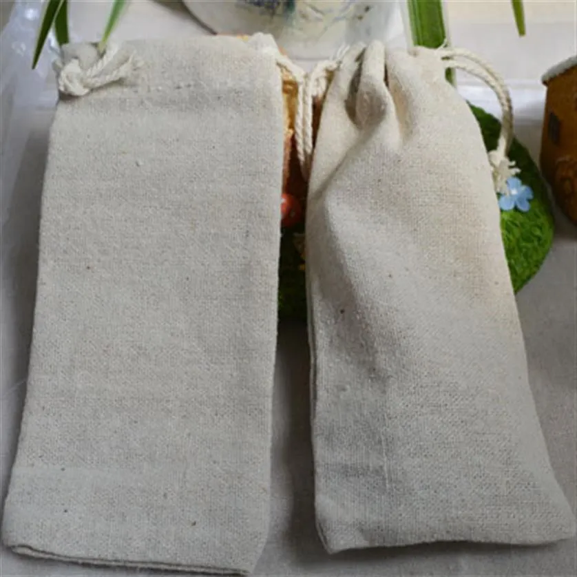 Natural Linen Gift Bag 7x16cm 8x22cm 10x35cm Wigs Hair Jewelry Gift Packaging Pouch238n