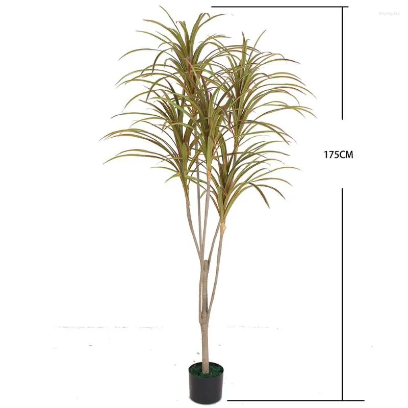 Dekoratif Çiçekler Doğal Kırmızı Dracaena Kuzundu Ağacı Evergreen sahte yapay Bonsai saksı agav bitkisi