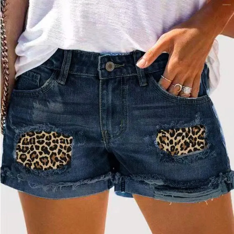 Shorts Checke Dames Denim voor Dames Zomer Casual Mid Taille Korte Mode Damessokken 11