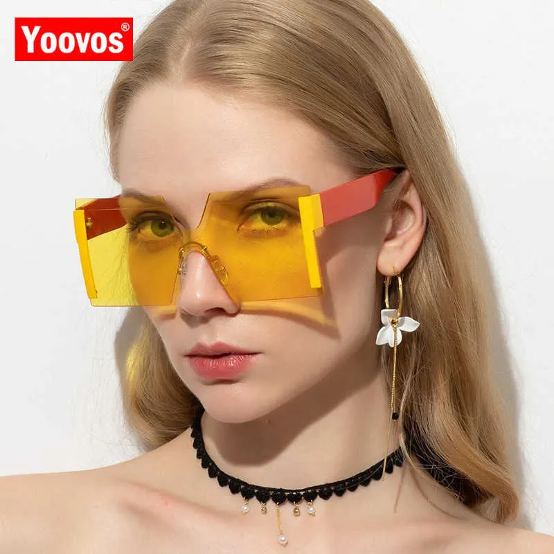 Yoovos 2023 Gafas de sol para mujeres Gafas de sol de gran tamaño para mujeres Gafas de sol de diseño de marca Okulary Sun Gafas para mujeres sin gafas sin marco230328