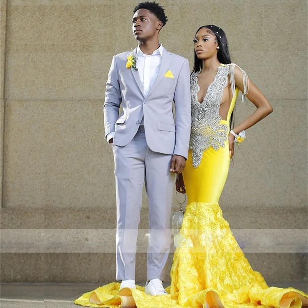 Men s Slim Fit Silver 2 Piece Tuxedos for Prom or Wedding with Notched Lapel