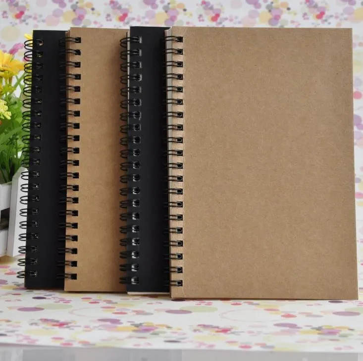 21x14cm A5 Kraft Paper Notepad Office school Supplies Creative Sketchbook Graffiti Notepads Blank coil Notebook outdoor travelling pocket dairy