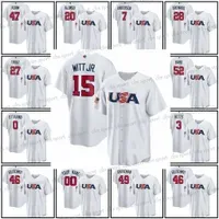 Usa 2023 World Baseball Team Classic Jersey Wbc Bobby Witt Jr Mookie Betts Pete Alonso Trea Turner Mike Trout J. T. Realmuto Clayton  Paul Goldschmidt Will Smith