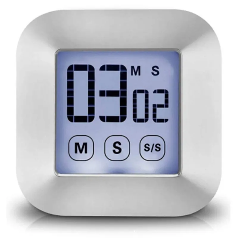 Minuteries de cuisine Minuterie intelligente à écran tactile Minuterie de cuisson numérique Horloge magnétique LCD Chronomètre ABS Compte à rebours de cuisine 230328