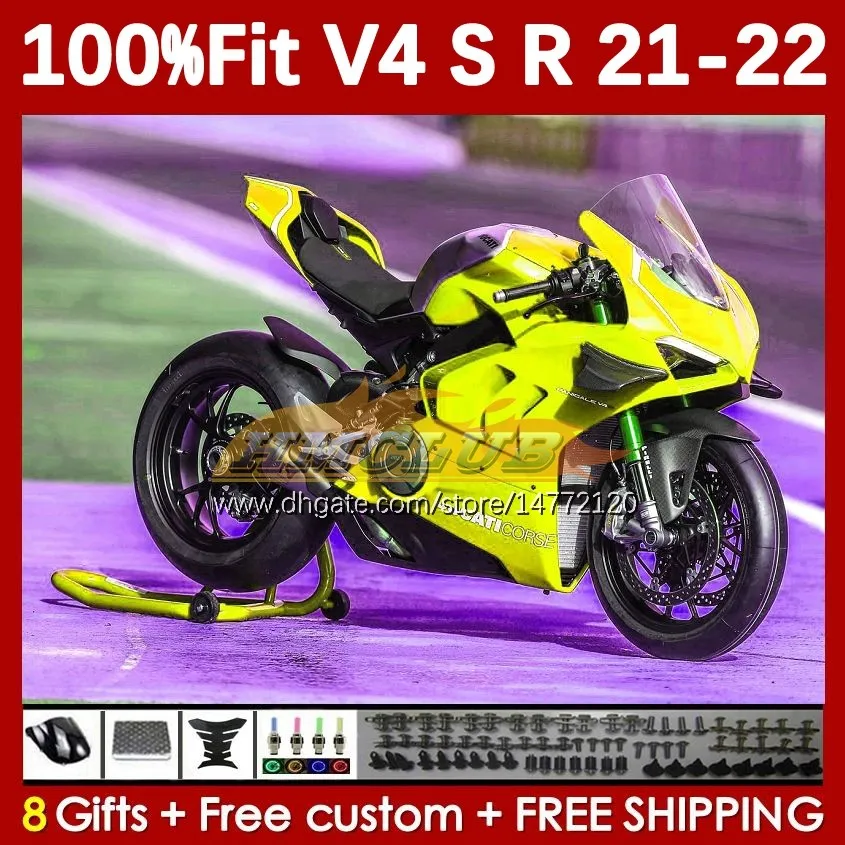 Neon Green Motorcycle carrosserie voor Ducati Street Fighter Panigale V4S V4R V 4 V4 S R 21 22 2021 2022 Body 167no.77 V-4S V4-R V-4R V4-S 2018-2022 Spuitgietbeurten