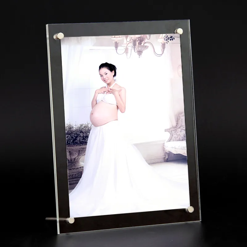 Frames Acrylic Picture Frame Clear Po Frameless Desktop Display Self Standing Document Size Made for Business Certificates Diplomas 230328