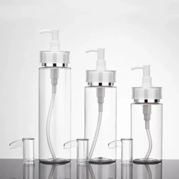 120ml 160ml 200ml Plastic cosmetic packaging PET lotion pump bottle high-end sub-bottling acrylic pump bottle hot sale